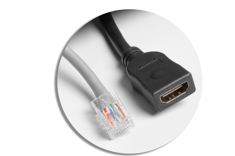 MULTISOFT meubelstopcontact 2x geaard stopcontact, USB A+C, RJ45, HDMI, voedingskabel met stekker, zwart