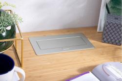 MULTISOFT meubelstopcontact 2x stopcontact met aarding, USB A+C, RJ45, HDMI, voedingskabel met stekker, aluminium
