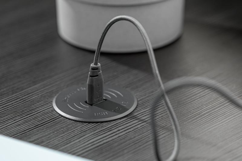 Draadloos oplaadapparaat met snel opladen, inbouw, zwart