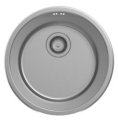 Pure.Sink Round Ronde RVS Spoelbak vlakinbouw, onderbouw en opbouw  38 cm PRN38-02