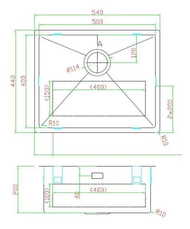 Pure.Sink Luxion PVD Zwarte spoelbak 50x40 cm onderbouw, vlakinbouw en opbouw PLX5040-63