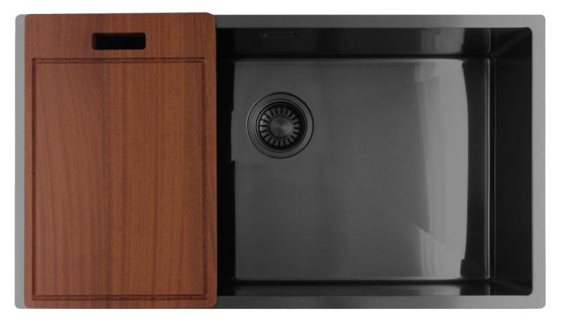 Pure.Sink Luxion Grote Gun metal spoelbak 74x40 cm onderbouw, vlakinbouw en opbouw PLX7440-61