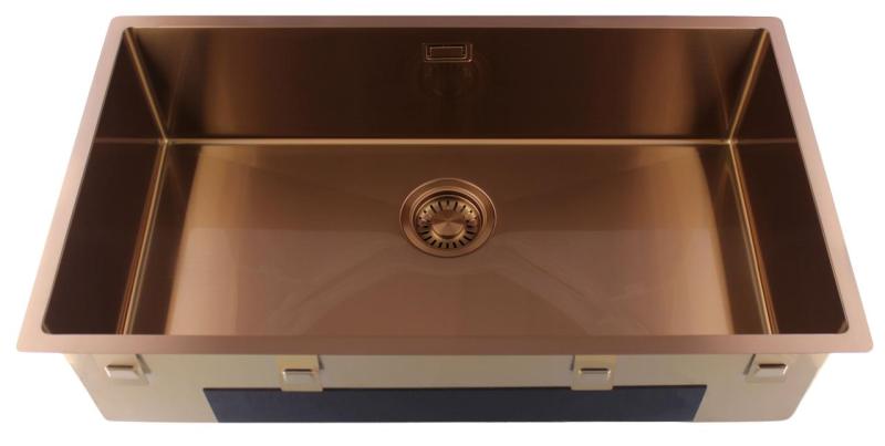 Pure.Sink Luxion Large copper sink 74x40 cm undermount, flush mount, and top mount PLX7440-62