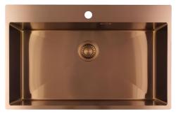 Pure.Sink Luxion Grote Koperen spoelbak 78x50 cm Tapwing met kraangatbank PLX7850T-62