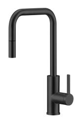 Pure.Sink Luxion Mat Zwarte keukenkraan square met uittrekbare uitloop PLXSQUA-10