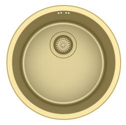 Pure.Sink Round Ronde Gouden Spoelbak vlakinbouw, onderbouw en opbouw  38 cm PRN38-60