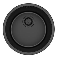 Pure.Sink Round Ronde Gun metal Spoelbak vlakinbouw, onderbouw en opbouw  38 cm PRN38-61