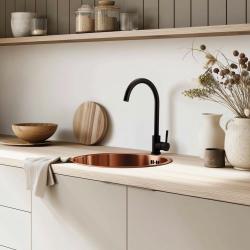 Pure.Sink Rondo Koperen Ronde Spoelbak vlakinbouw, onderbouw en opbouw 38 cm PRN38-62