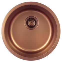 Pure.Sink Rondo Koperen Ronde Spoelbak vlakinbouw, onderbouw en opbouw 38 cm PRN38-62