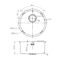 Pure.Sink Round Ronde Koperen Spoelbak vlakinbouw, onderbouw en opbouw  38 cm PRN38-62