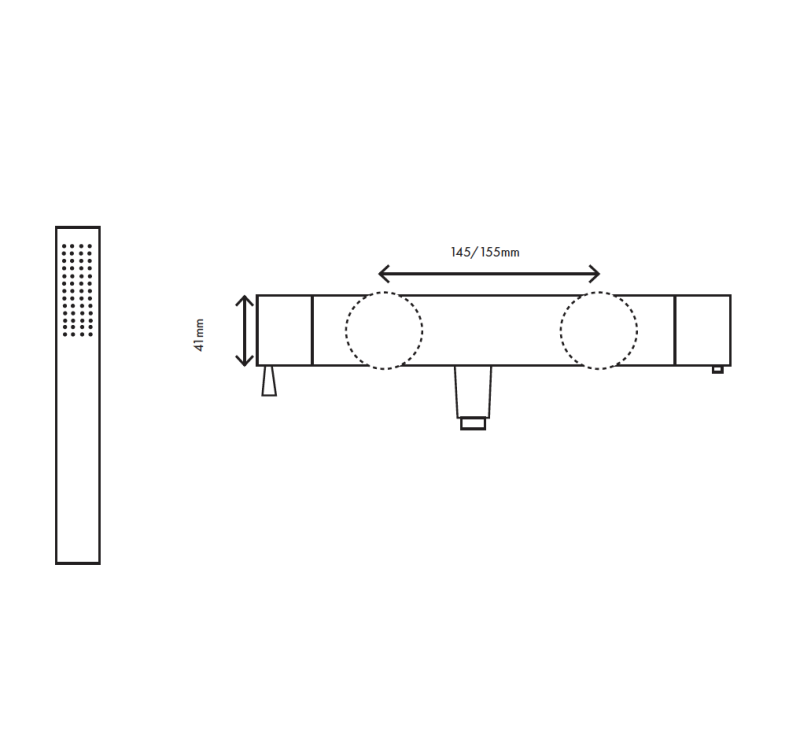 MURO TUA douche thermostaatkraan met douchegarnituur chroom M1.B1TH.CR