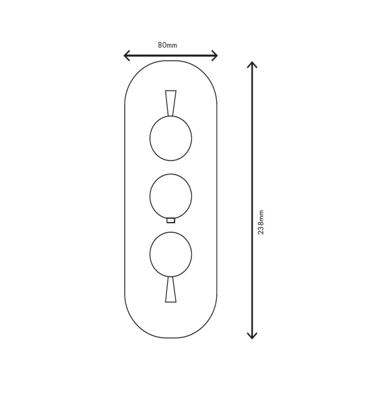 MURO TUA muur inbouw mengkraan met 2 stopkranen chroom M1.B34.S.CR