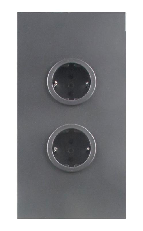 Indux Corner Еnergiezuil met 2 Stopcontacten Randaarde Gun metal 1208972281