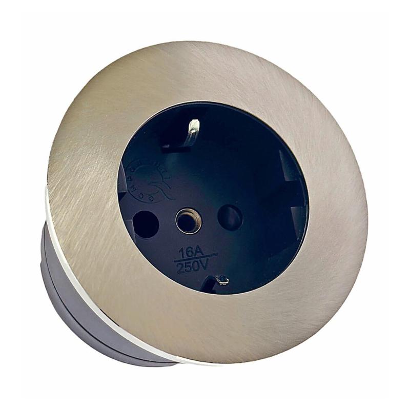 Indux Round Inbouw Contactdoos met 1 Stopcontact Randaarde RVS 1208972312