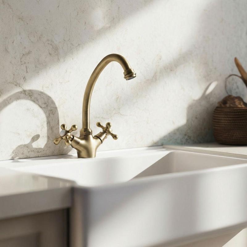 Aquanello Heritage Ascot Klassieke Keuken Nostalgische Keukenkraan Brons BN-4004-HA