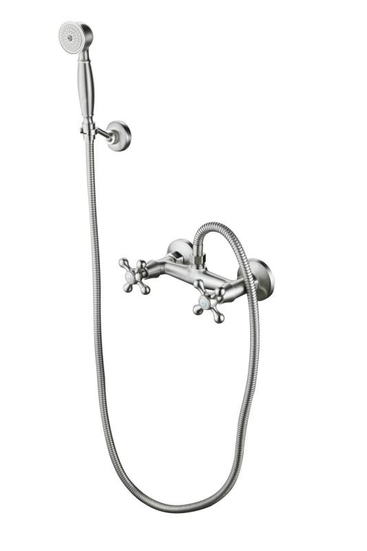 Aquanello Heritage Ascot Klassieke Opbouw Douchekraanset met Sterknoppen RVS inclusief Handdouche NB-2002-HA