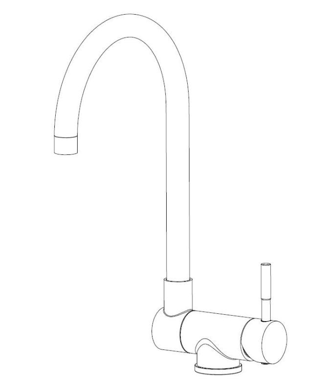 Aquanello Forma Massieve RVS Neerklapbare Venster Keukenkraan SS-1012-FM