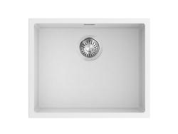Pure.Sink Eternal Quartz Witte Spoelbak 50x40 cm Onderbouw en Opbouw met RVS plug