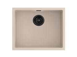 Pure.Sink Eternal Quartz Beige Spoelbak 50x40 cm Onderbouw en Opbouw met Zwarte plug