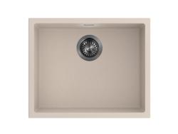 Pure.Sink Eternal Quartz Beige Spoelbak 50x40 cm Onderbouw en Opbouw met Automatische Gun metal plug