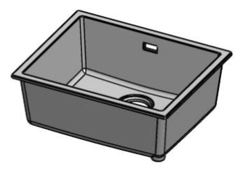 Pure.Sink Eternal Quartz Beige Spoelbak 50x40 cm Vlakinbouw en Onderbouw met Witte plug