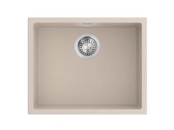 Pure.Sink Eternal Quartz Beige Spoelbak 50x40 cm Vlakinbouw en Onderbouw met Automatische RVS plug