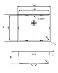 Pure.Sink Comfort RVS spoelbak 50x40 cm 10mm radius onderbouw, vlakbouw en opbouw PCM5040-02