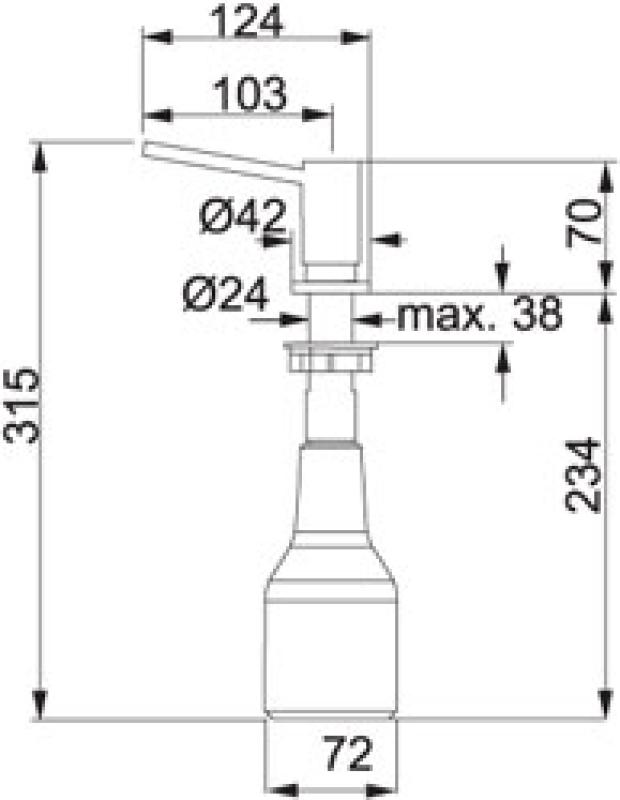 Franke Inbouw Zeepdispenser Firenze roestvrijstaal 119.0081.210