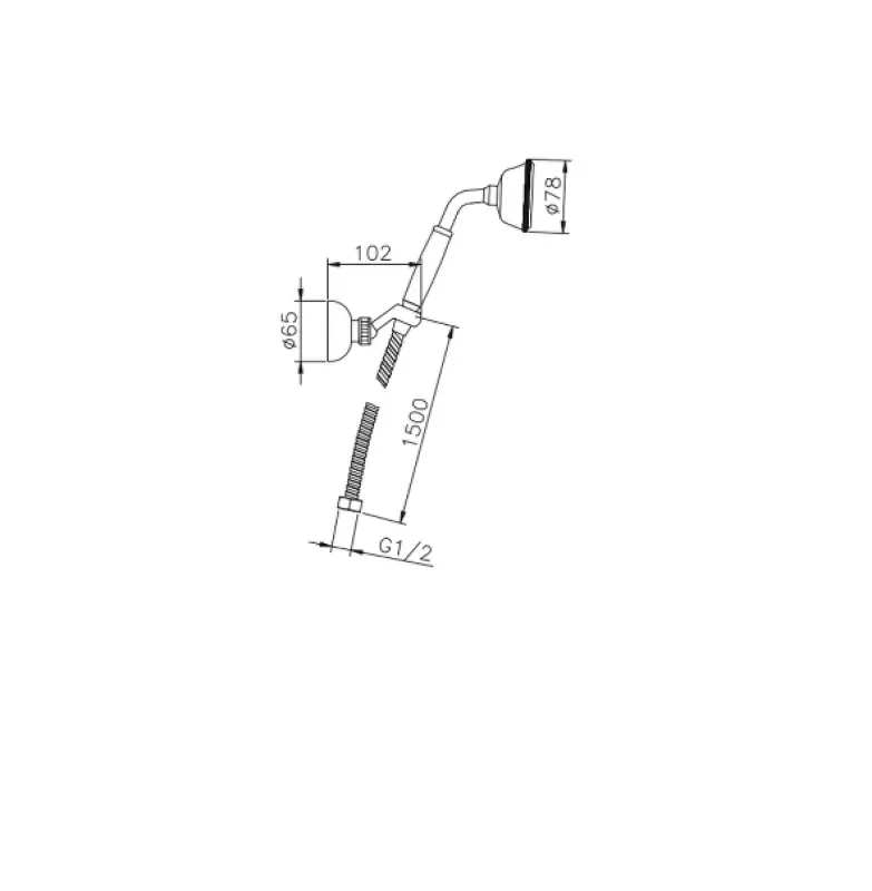 Huber Victorian handdouche met ophanghaak chroom 63.03H.CR